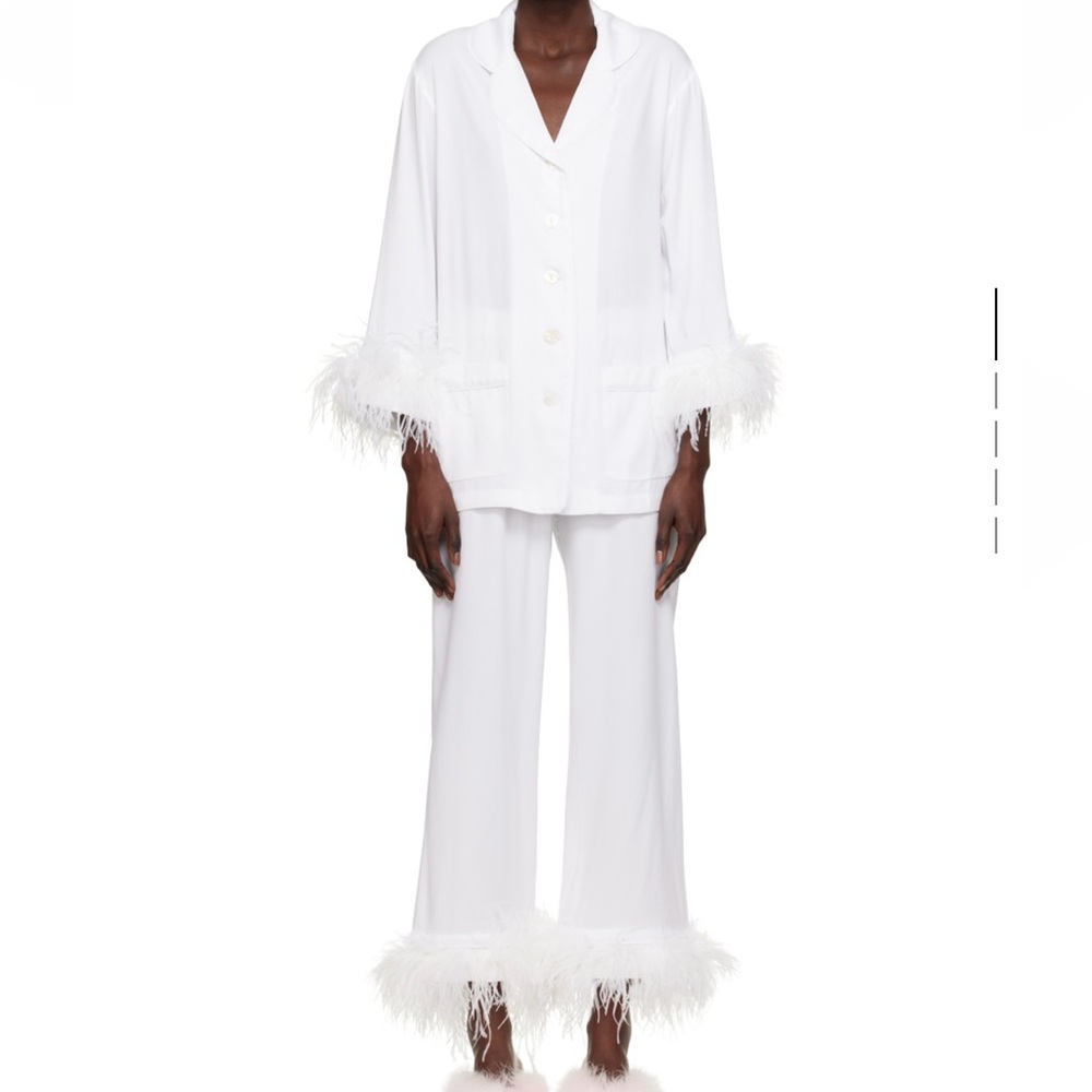 SLEEPER White Pajama Set with Feathers